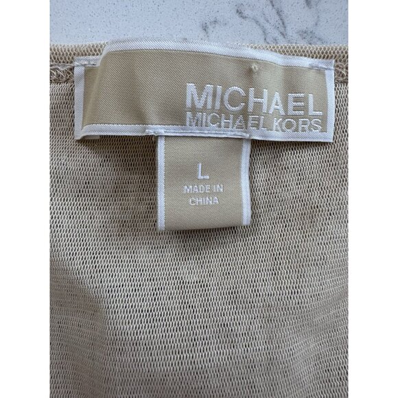 Michael Kors Sequin Top Women’s Large Short Sleeve Gold Silver Sparkle - Picture 2 of 16